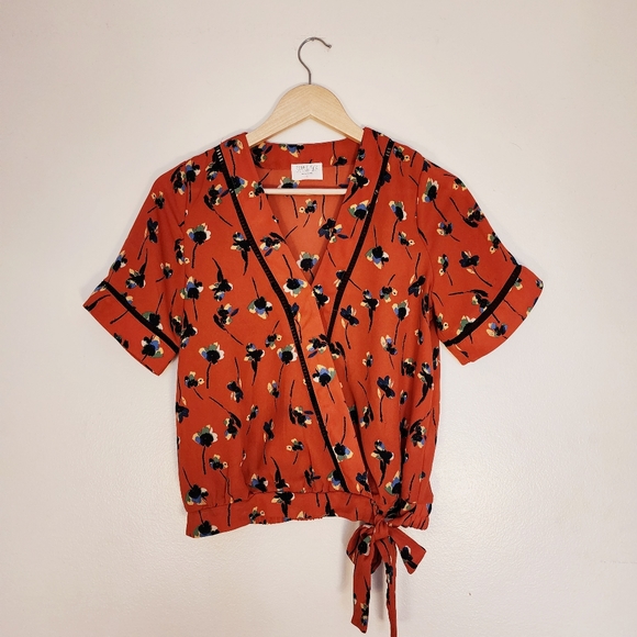 Sienna Sky Tops - Sienna Sky Orange Floral Top Size Small
